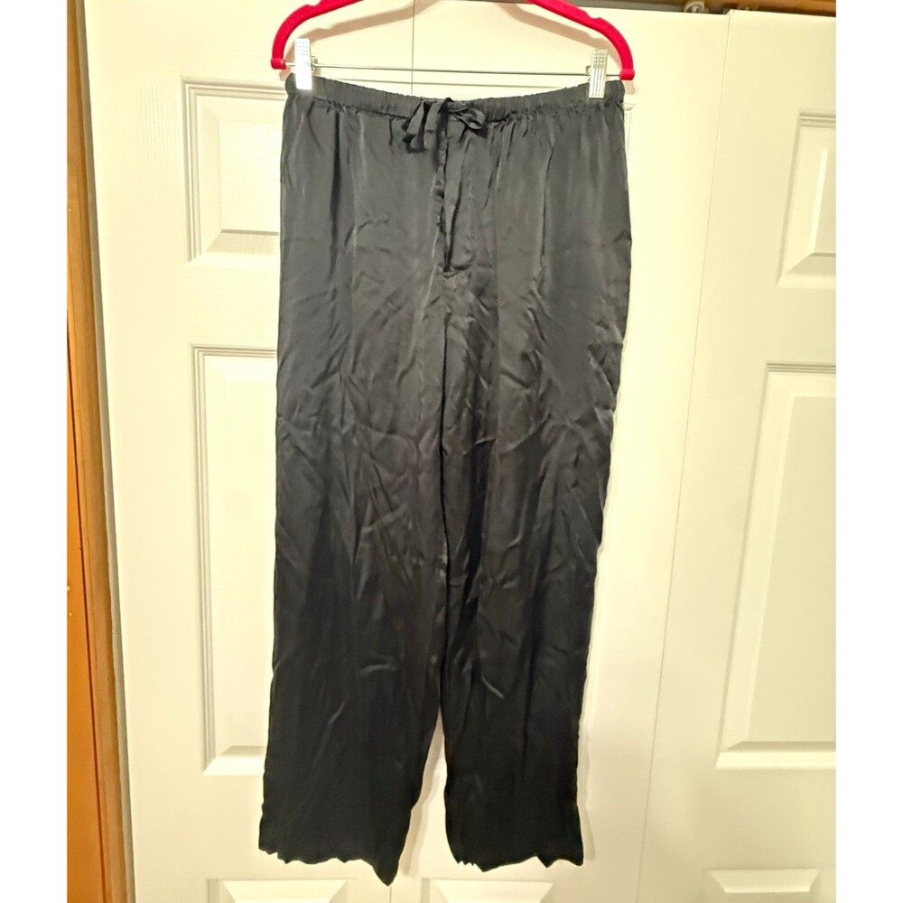 Intimo Luxe Silk Black Drawstring Pajama Pants Women’s L